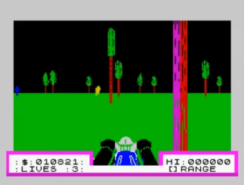 Screenshot of 3D deathchase on the zx spectrum