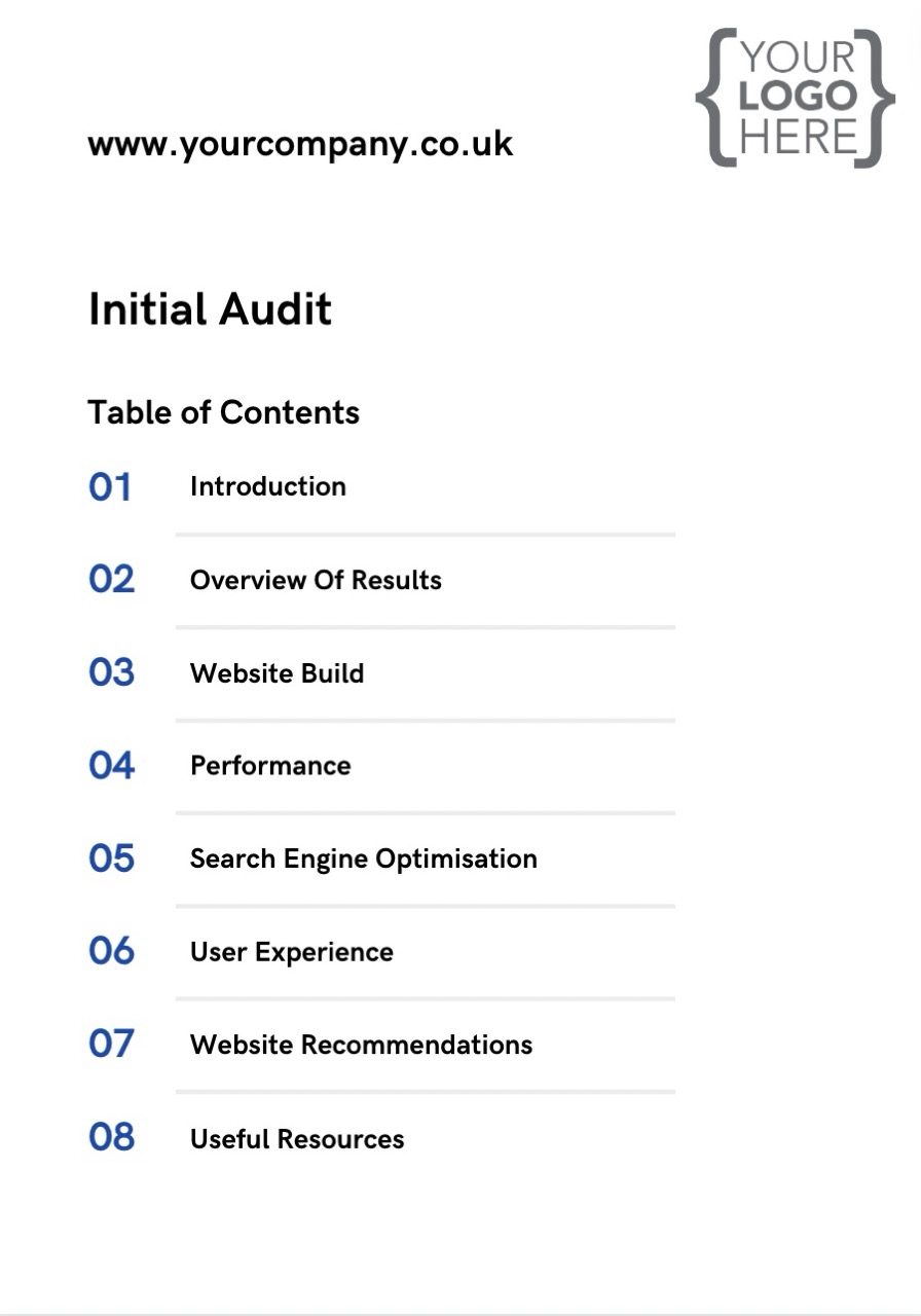 An image of the table of contents document